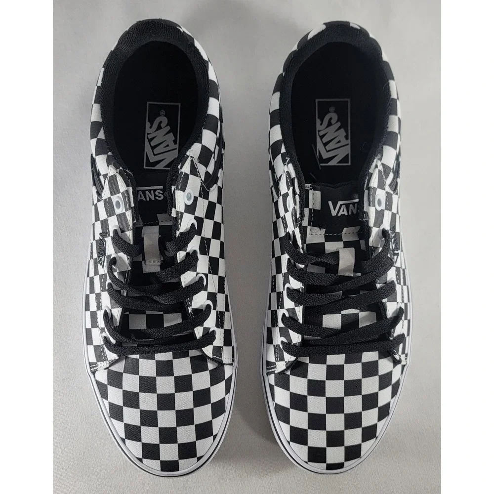 Vans Seldan Checkerboard Skate Shoes Canvas Black White Mens Sz 11.5 VN000CT3BA2